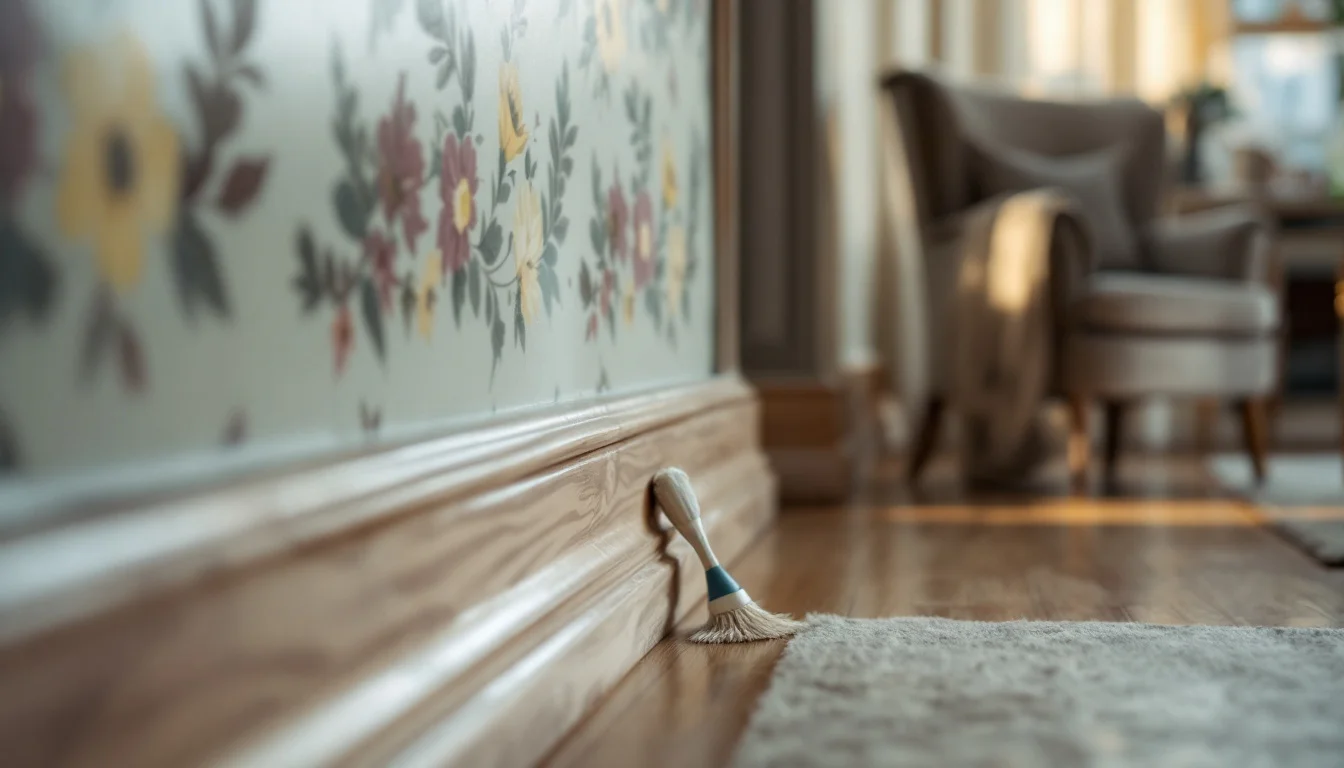 Deep Cleaning Services What Is Included — Cleaner dusting a skirting board behind a sofa in a bright UK lounge, demonstrat Deep Cleaning Services What Is Included — Cleaner dusting a skirting board behind a sofa in a bright UK lounge, demonstrat